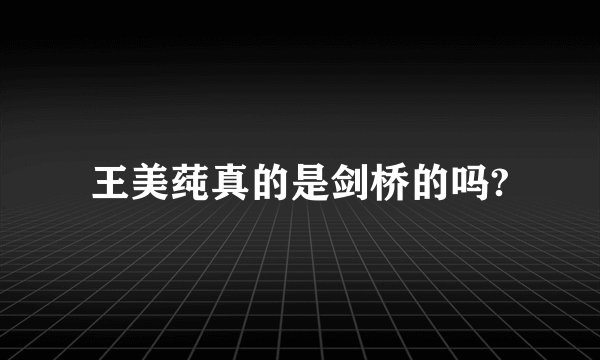 王美莼真的是剑桥的吗?