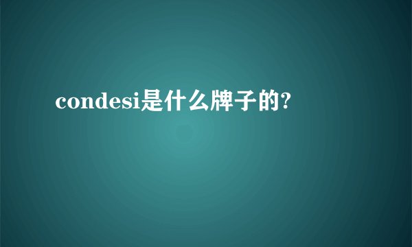 condesi是什么牌子的?