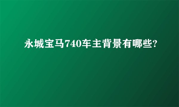 永城宝马740车主背景有哪些?