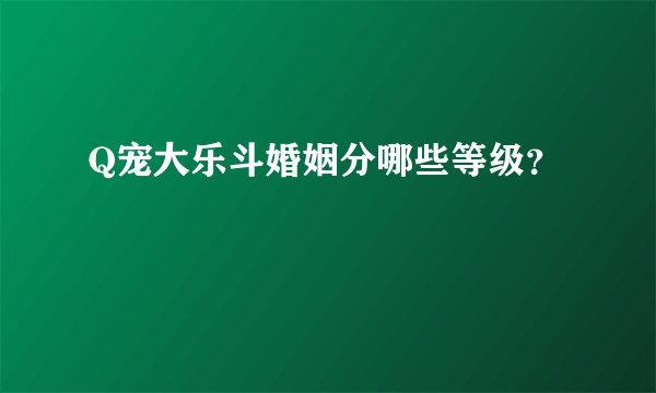 Q宠大乐斗婚姻分哪些等级？