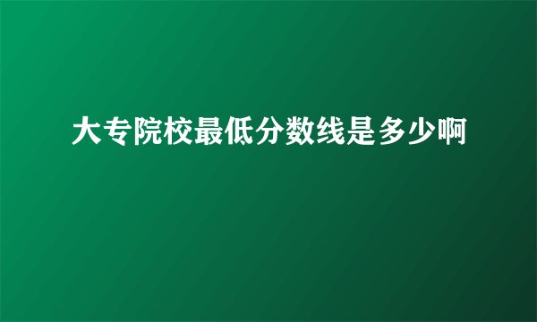 大专院校最低分数线是多少啊