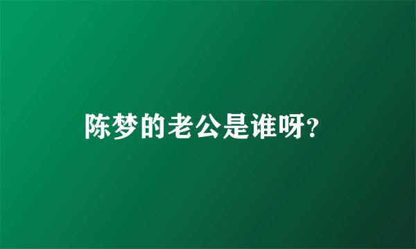 陈梦的老公是谁呀？