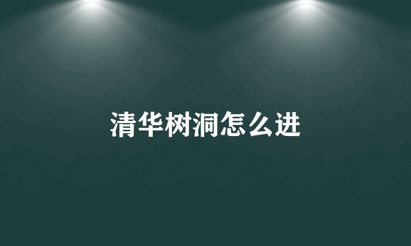清华树洞怎么进