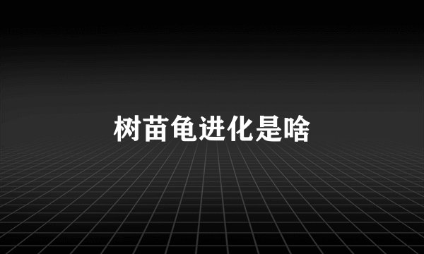 树苗龟进化是啥