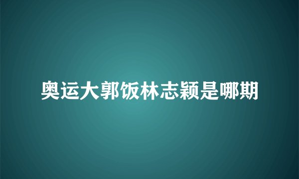 奥运大郭饭林志颖是哪期