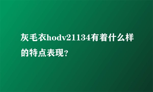 灰毛衣hodv21134有着什么样的特点表现?