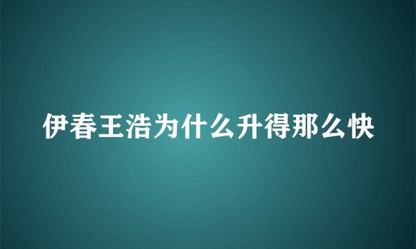 伊春王浩为什么升得那么快
