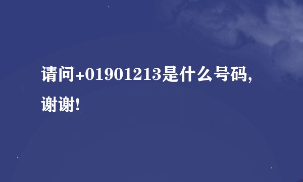 请问+01901213是什么号码,谢谢!