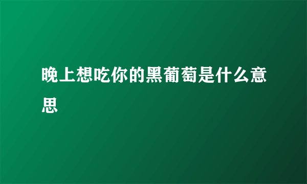 晚上想吃你的黑葡萄是什么意思
