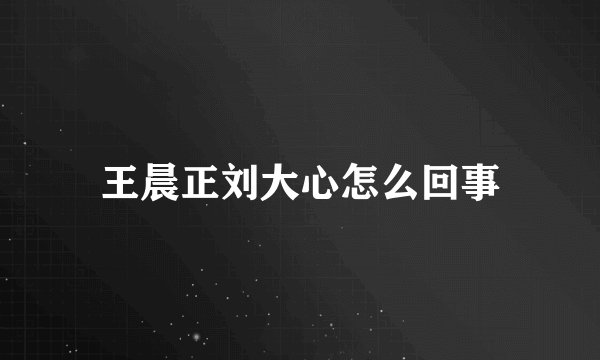 王晨正刘大心怎么回事