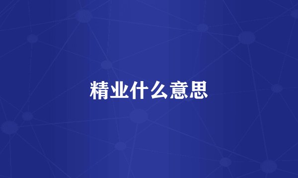 精业什么意思