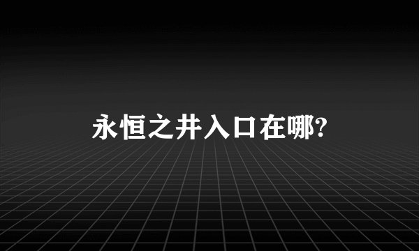 永恒之井入口在哪?