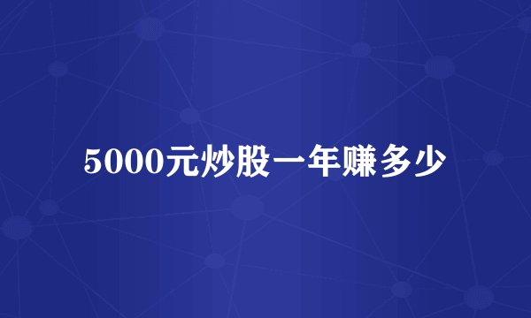5000元炒股一年赚多少