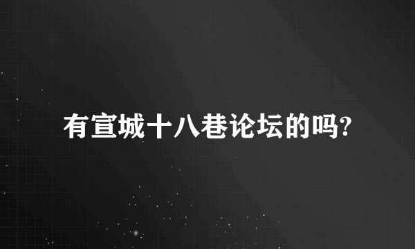 有宣城十八巷论坛的吗?