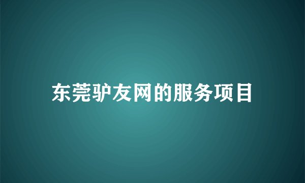 东莞驴友网的服务项目
