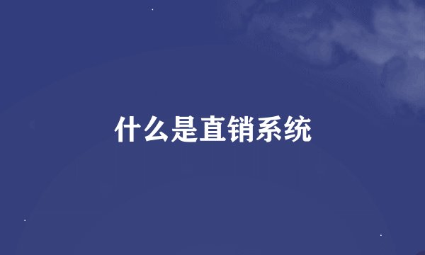 什么是直销系统