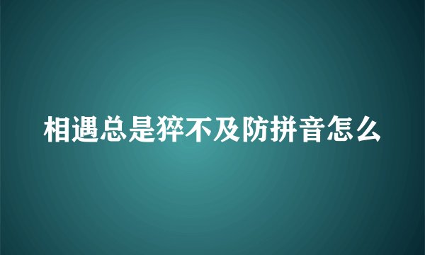 相遇总是猝不及防拼音怎么