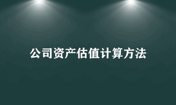 公司资产估值计算方法
