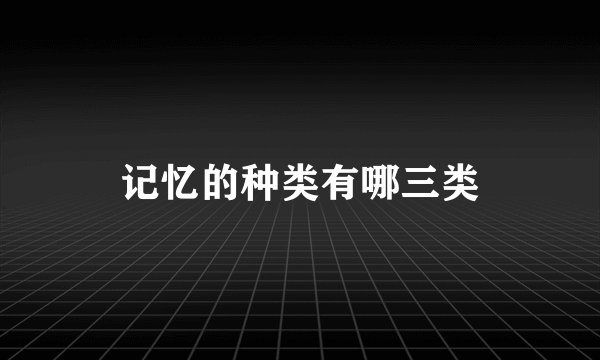 记忆的种类有哪三类