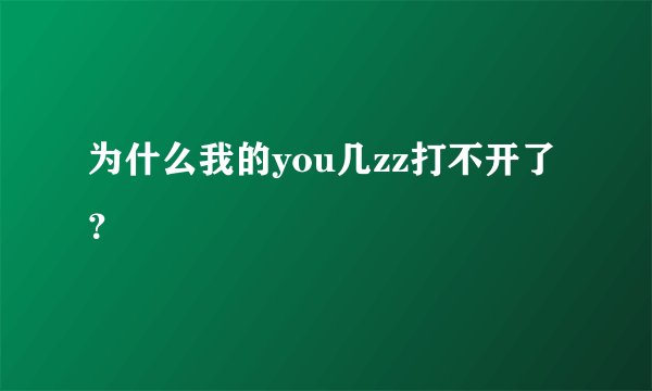 为什么我的you几zz打不开了?