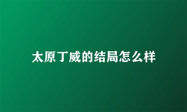 太原丁威的结局怎么样