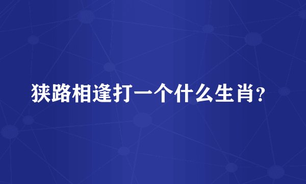 狭路相逢打一个什么生肖？