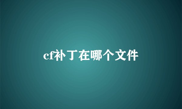 cf补丁在哪个文件