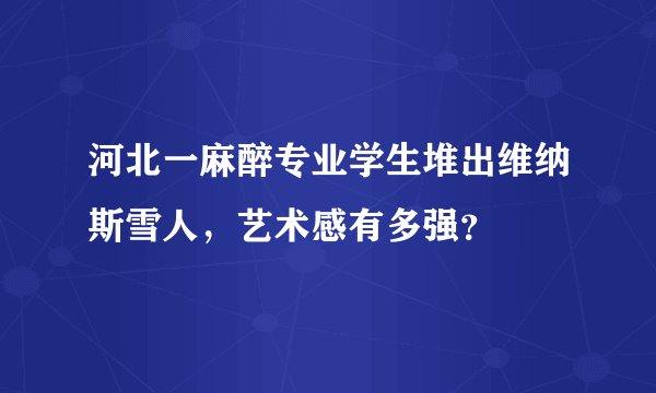 河北一麻醉专业学生堆出维纳斯雪人，艺术感有多强？