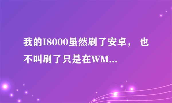 我的I8000虽然刷了安卓， 也不叫刷了只是在WM的前提下开的安卓模拟！我的I8000刷了安卓，