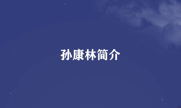 孙康林简介
