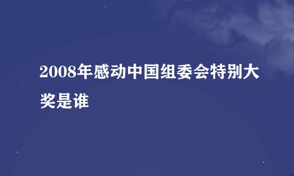 2008年感动中国组委会特别大奖是谁