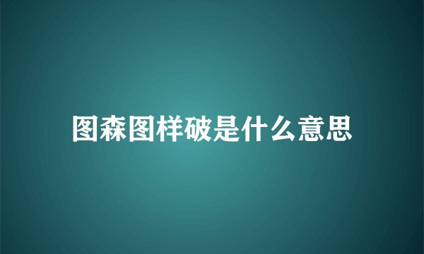 图森图样破是什么意思