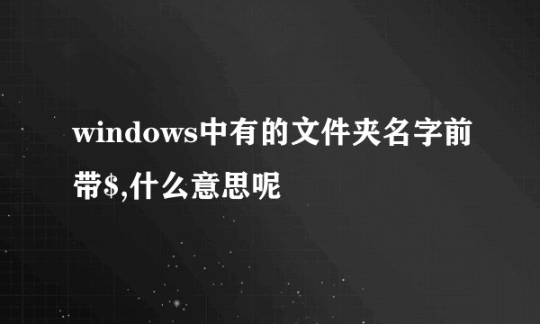 windows中有的文件夹名字前带$,什么意思呢