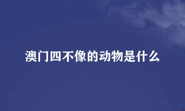 澳门四不像的动物是什么