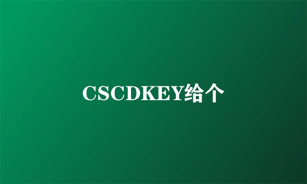 CSCDKEY给个