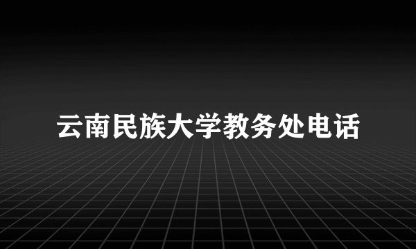 云南民族大学教务处电话