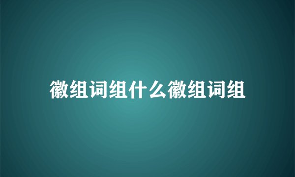 徽组词组什么徽组词组