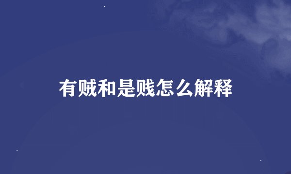 有贼和是贱怎么解释