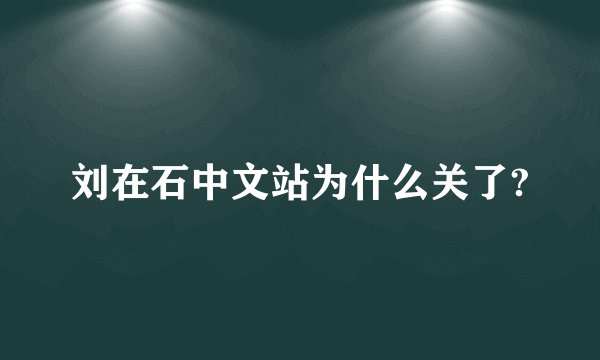 刘在石中文站为什么关了?