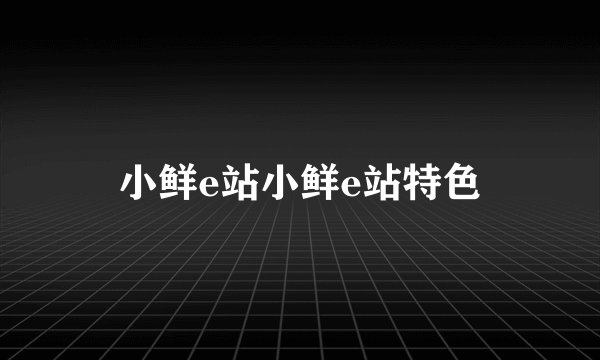 小鲜e站小鲜e站特色