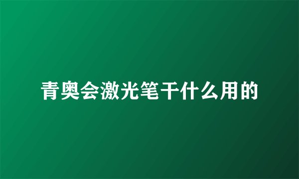 青奥会激光笔干什么用的