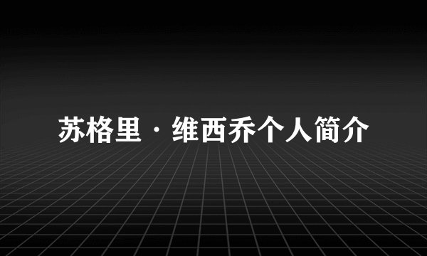 苏格里·维西乔个人简介