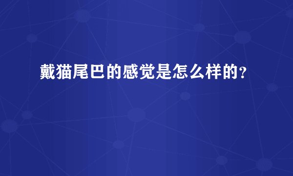 戴猫尾巴的感觉是怎么样的？