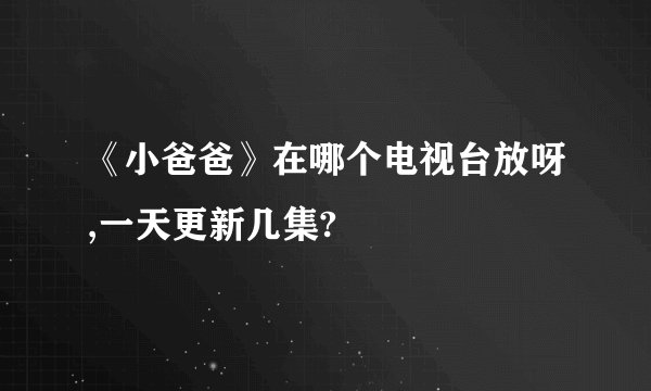 《小爸爸》在哪个电视台放呀,一天更新几集?