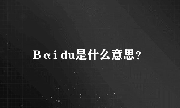 Bαi du是什么意思?