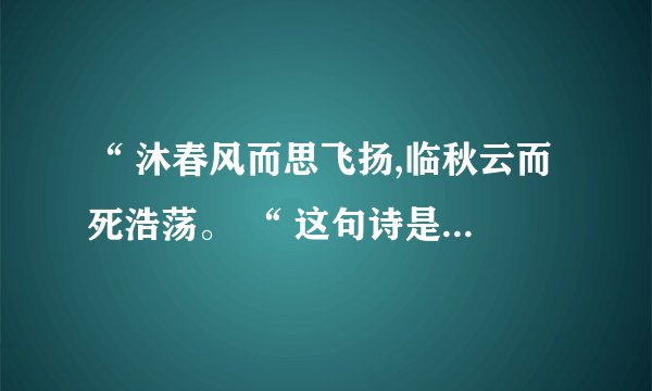 “ 沐春风而思飞扬,临秋云而死浩荡。 “ 这句诗是出自哪里？_3