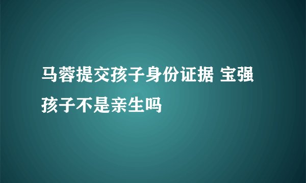 马蓉提交孩子身份证据 宝强孩子不是亲生吗
