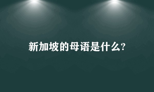 新加坡的母语是什么?