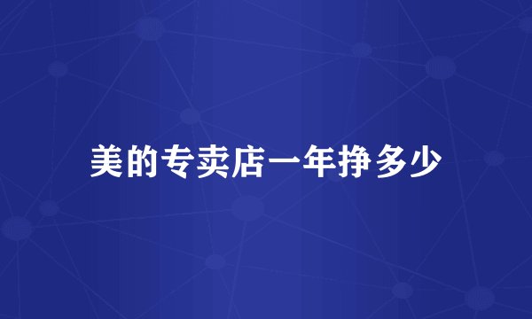 美的专卖店一年挣多少