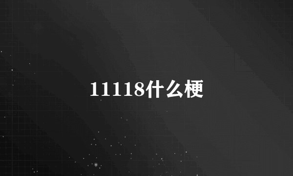 11118什么梗